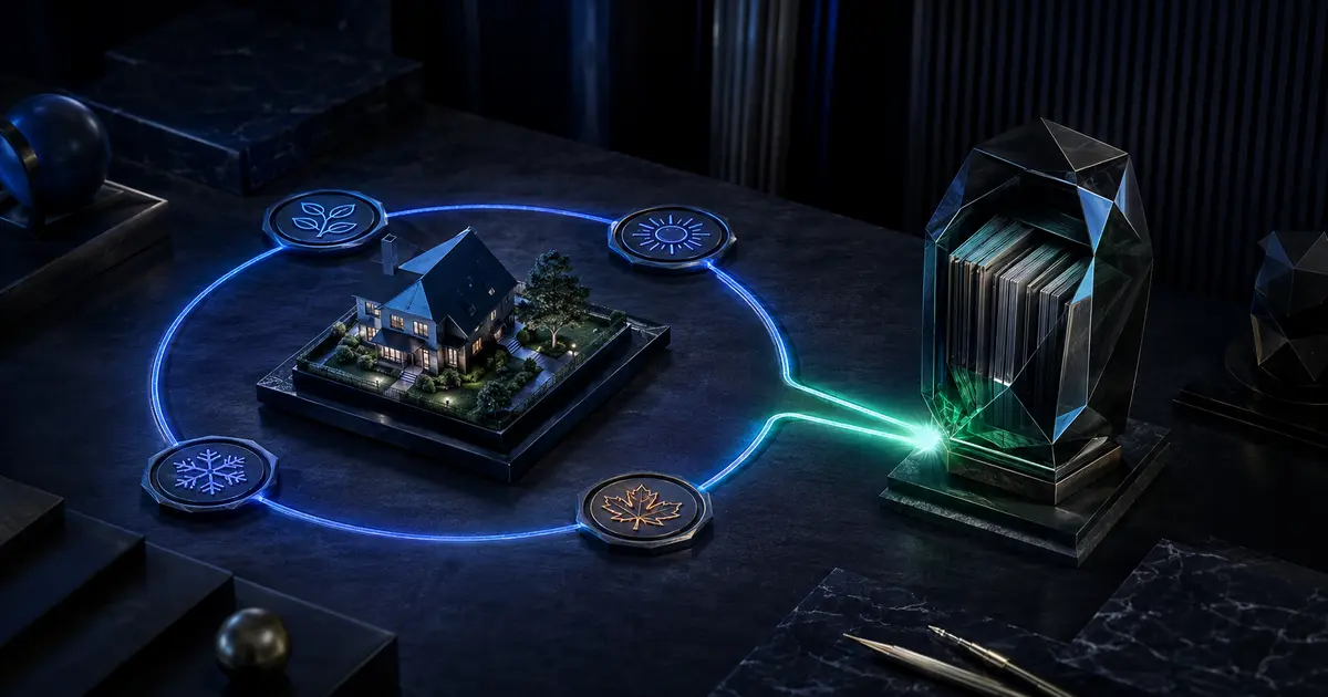 A home connected to seasonal pest-control service points and one long-term customer record