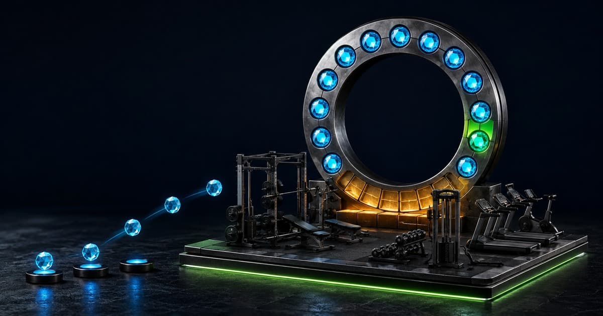 A gym overhead ring met by the member capacity needed to reach break-even