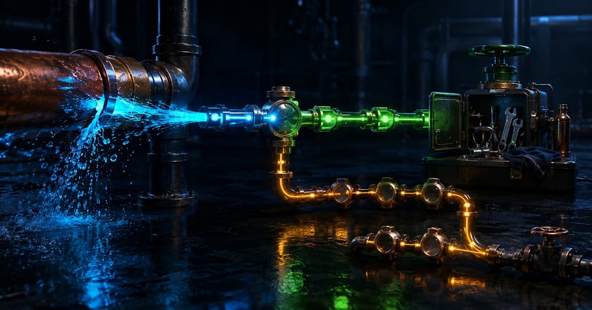 An urgent plumbing inquiry moving through a visible callback timing route