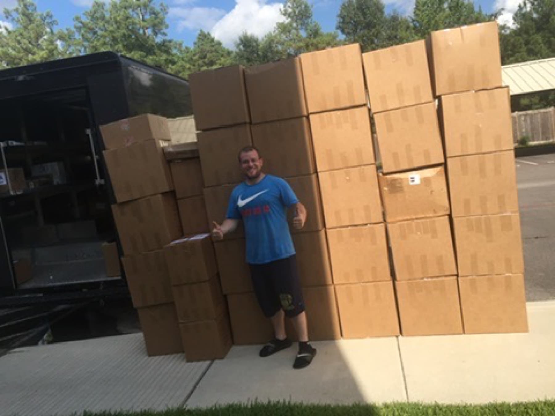 Shrink-wrapped pallets of wholesale inventory stacked in the warehouse operation Ryan Nichols ran