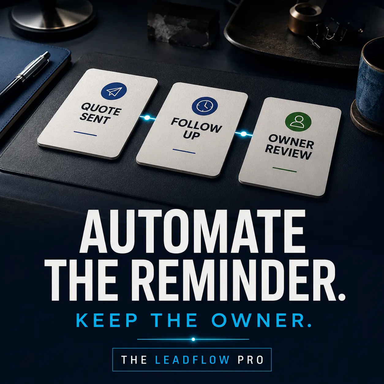 A quote, timed follow up, and owner review connected in one workflow