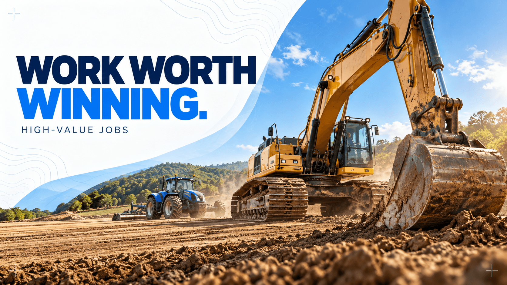 Illustrated earthmoving campaign artwork