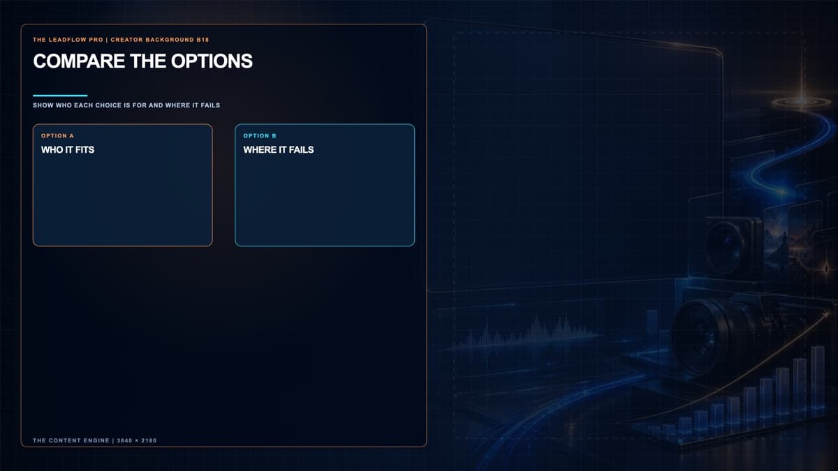 Compare two choices presenter background
