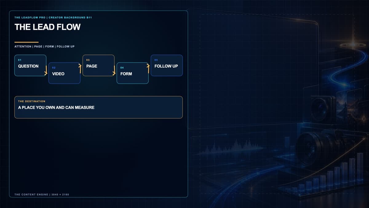 Show where the lead goes presenter background