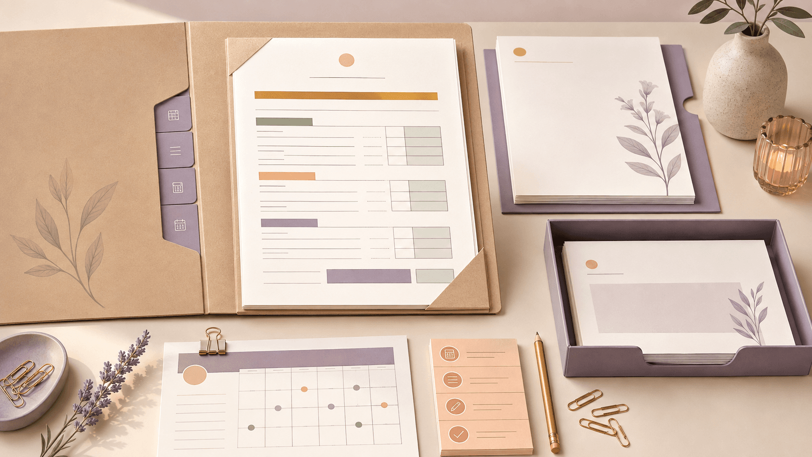 A finished business kit with rate sheets, printable instructions and a reminder calendar