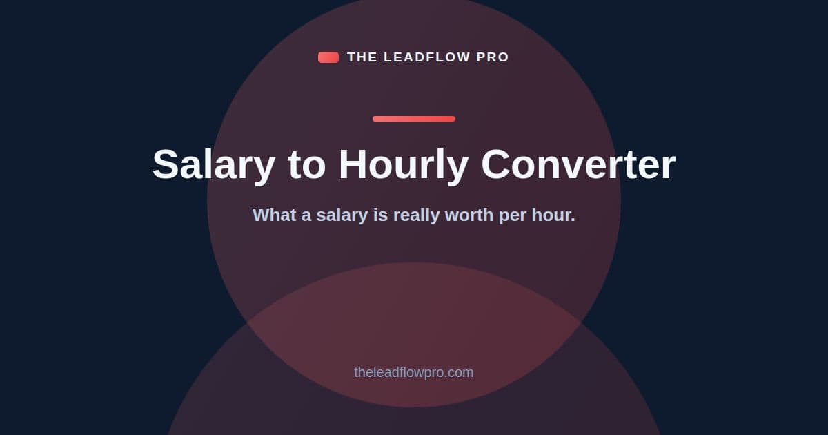 The LeadFlow Pro Salary to Hourly Converter graphic with the tool name and its labeled planning illustration.